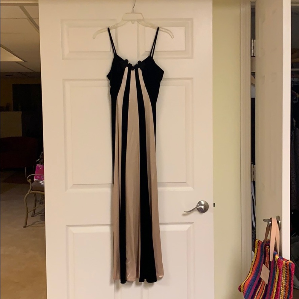 Suede and Satin Gown